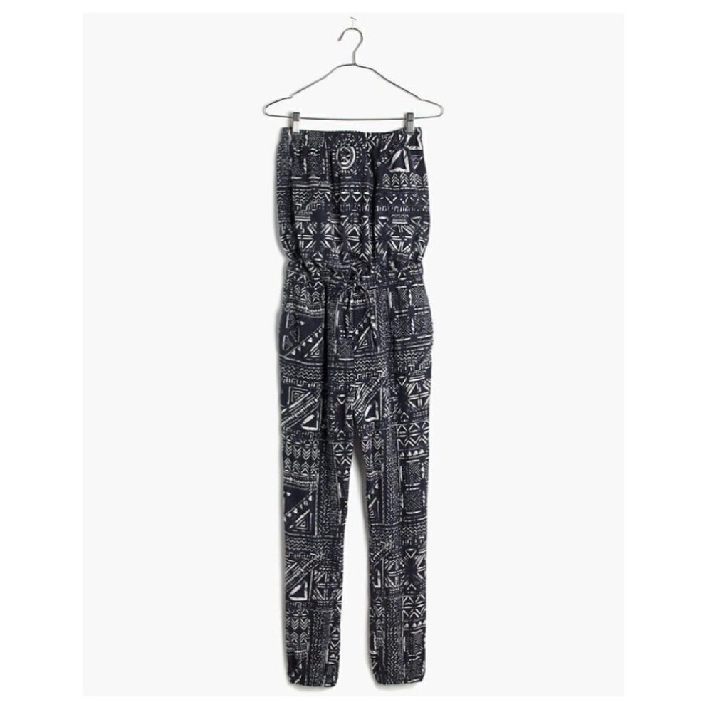 Madewell Blue Kingston Patterened Cover-Up Jumpsuit in Inkspell - Picture 2 of 9